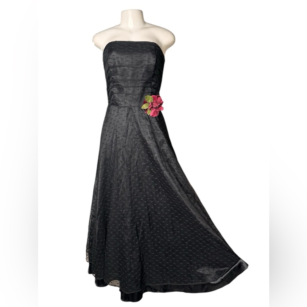 VTG Scott McClintock Black Tulle Holiday Prom Party Dress Size 8
